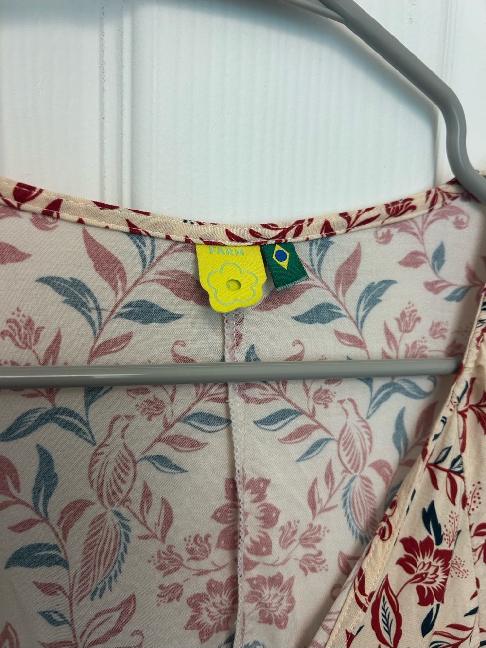 Farm Rio Top Cream Blue and Red - Picture 2 of 4
